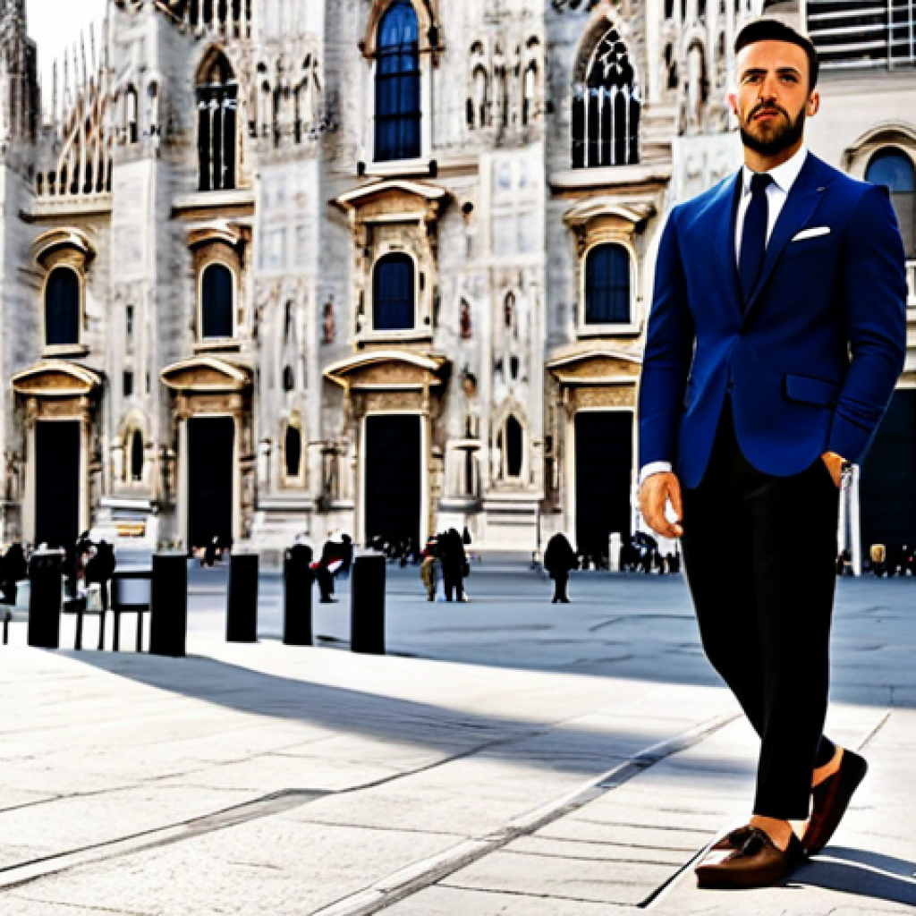 AI의 예술적 기여와 그 한계 - **Subject:** A stylish Italian architect, fully clothed in a modern business casual outfit (think ta...