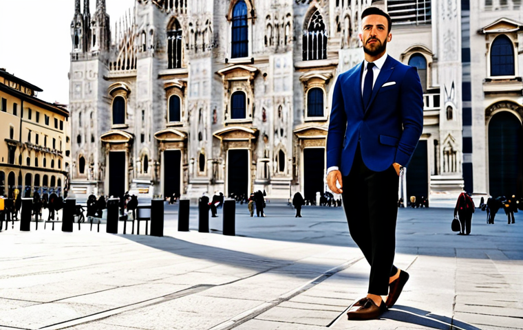 AI의 예술적 기여와 그 한계 - **Subject:** A stylish Italian architect, fully clothed in a modern business casual outfit (think ta...